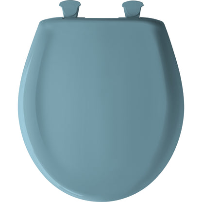 Bemis 200SLOWT Classic Colors® Round Plastic Toilet Seat Featuring Stay·Tite® Seat Fastening System™, Whisper·Close®, and Easy·Clean® - Regency Blue