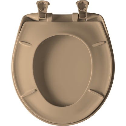 Bemis 200SLOWT Classic Colors® Round Plastic Toilet Seat Featuring Stay·Tite® Seat Fastening System™, Whisper·Close®, and Easy·Clean® - Sand