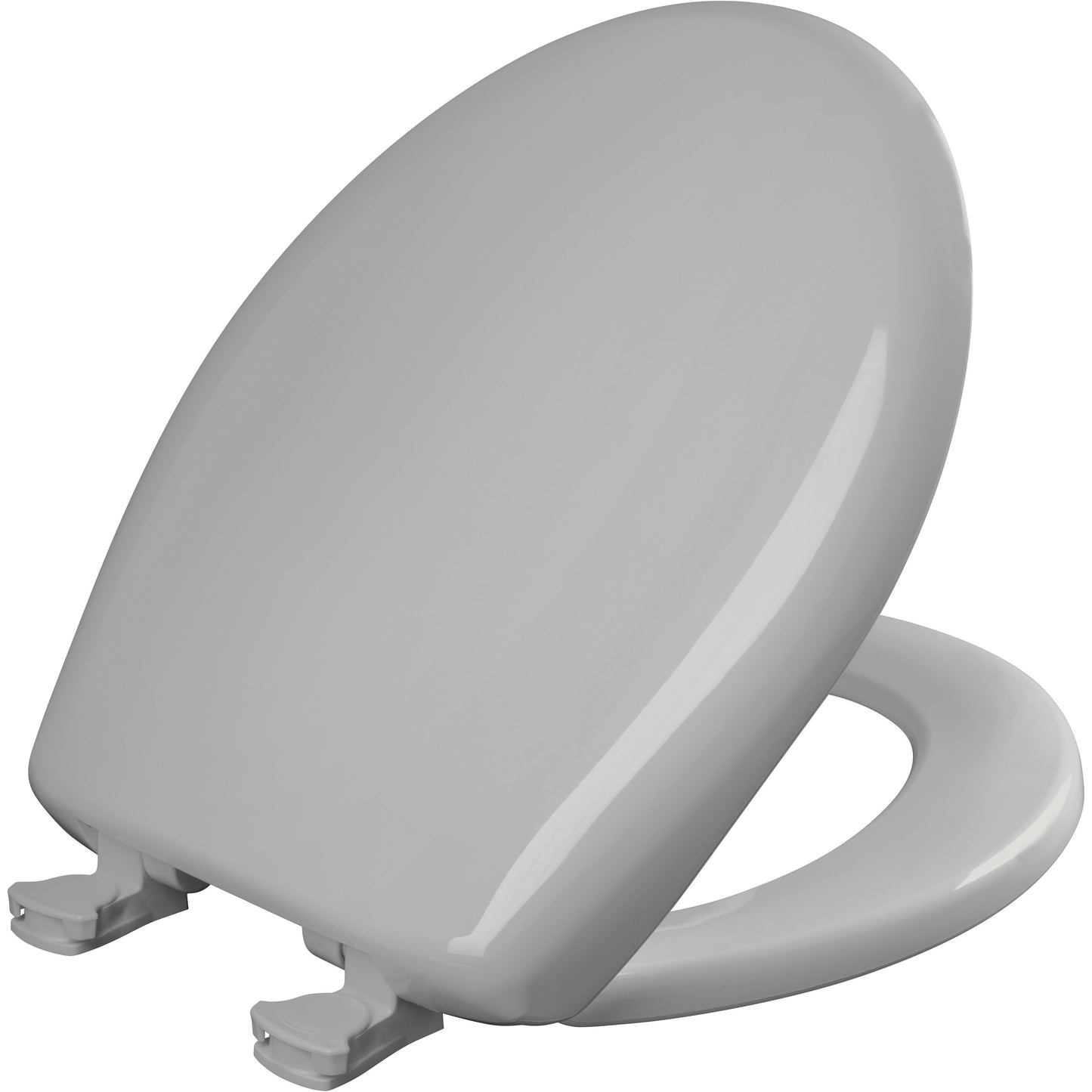 Bemis 200SLOWT Classic Colors® Round Plastic Toilet Seat Featuring Stay·Tite® Seat Fastening System™, Whisper·Close®, and Easy·Clean® - Silver