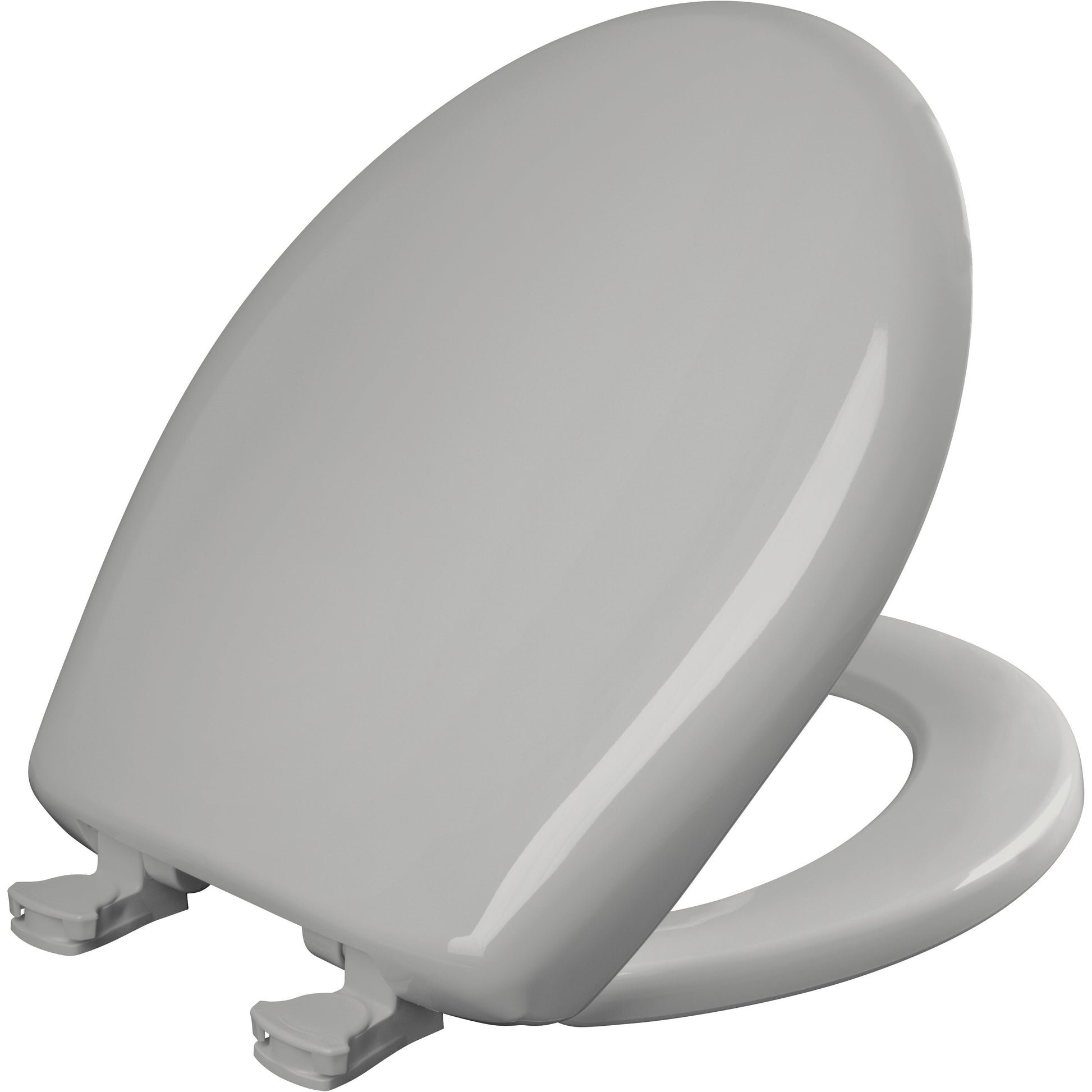 Bemis 200SLOWT Classic Colors® Round Plastic Toilet Seat Featuring Stay·Tite® Seat Fastening System™, Whisper·Close®, and Easy·Clean® - Silver