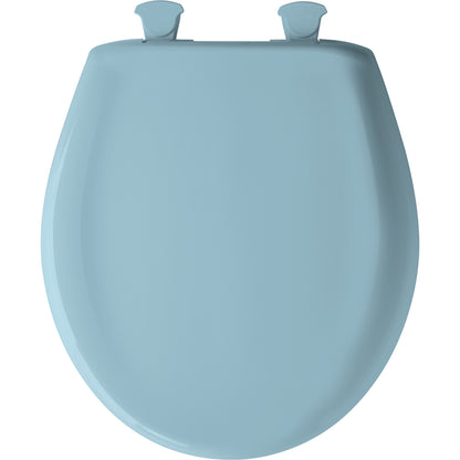 Bemis 200SLOWT Classic Colors® Round Plastic Toilet Seat Featuring Stay·Tite® Seat Fastening System™, Whisper·Close®, and Easy·Clean® - Twilight Blue