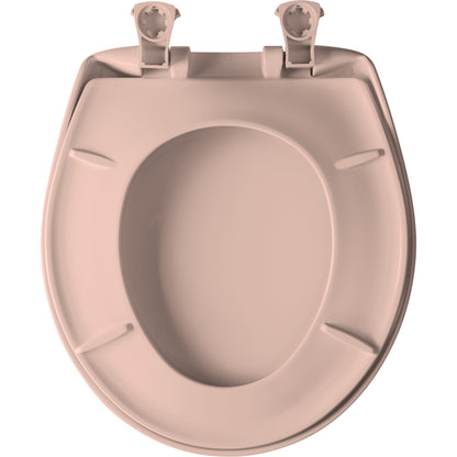 Bemis 200SLOWT Classic Colors® Round Plastic Toilet Seat Featuring Stay·Tite® Seat Fastening System™, Whisper·Close®, and Easy·Clean® - Venetian Pink