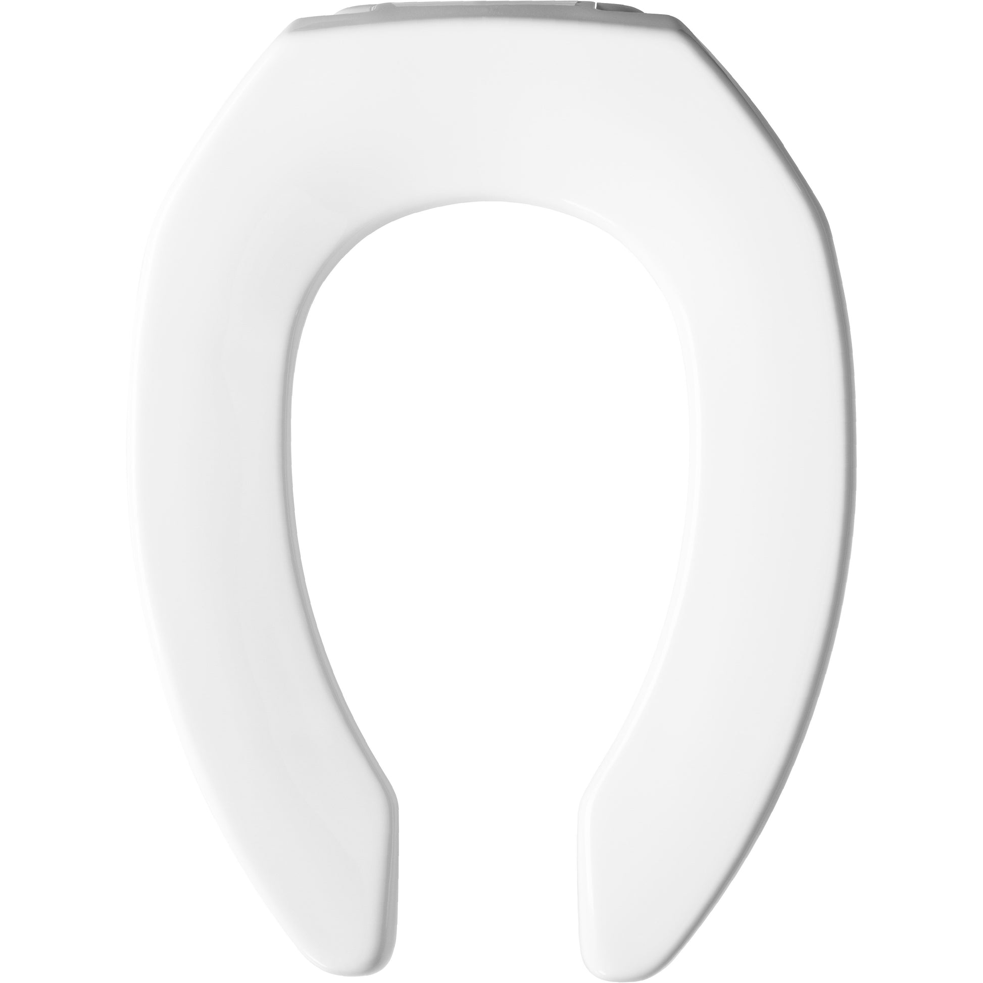 Bemis 2155CT Church Elongated Open Front Less Cover Commercial Plastic Toilet Seat in White with Stay·Tite® Commercial Fastening System™, DuraGuard® and Check Hinges - White