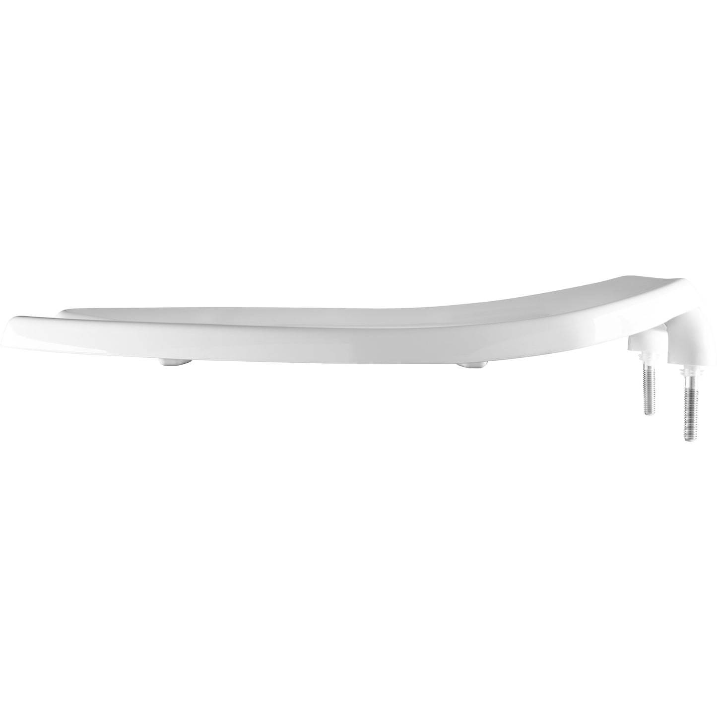 Bemis 2155SSCT Church Elongated Open Front Less Cover Commercial Plastic Toilet Seat in White with Stay·Tite® Commercial Fastening System™, DuraGuard® and Self-Sustaining Check Hinges - White
