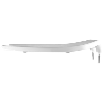 Bemis 2155SSCT Church Elongated Open Front Less Cover Commercial Plastic Toilet Seat in White with Stay·Tite® Commercial Fastening System™, DuraGuard® and Self-Sustaining Check Hinges - White