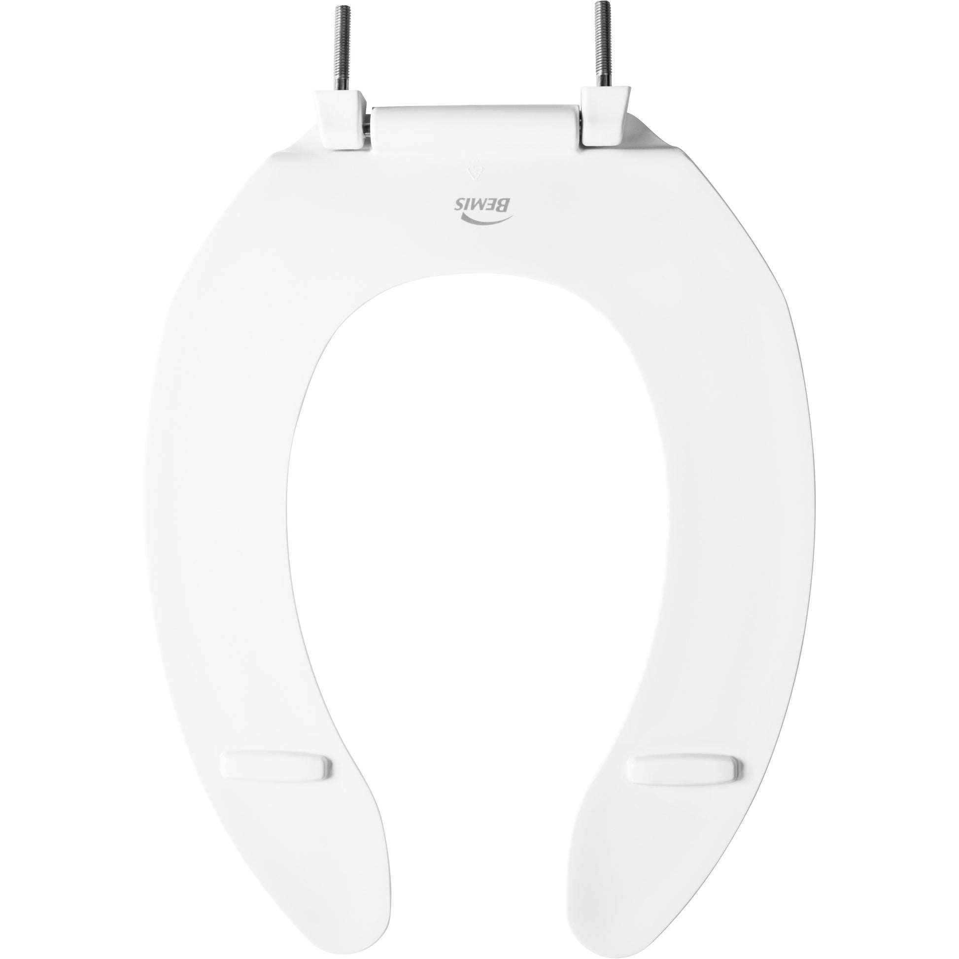 Bemis 255 Church Elongated Plastic Toilet Seat in White with Check Hinges - White