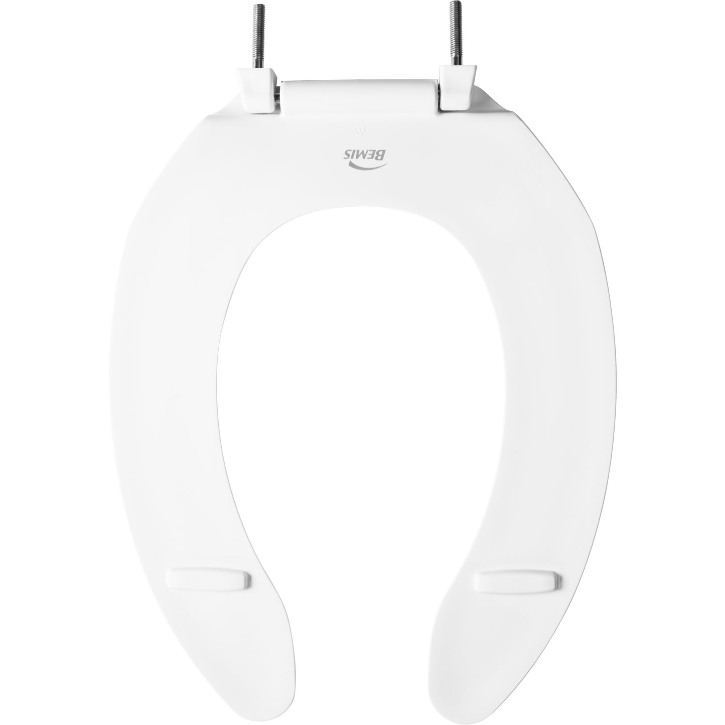 Bemis 255SSC Church Elongated Plastic Toilet Seat in White with Self-Sustaining Check Hinges - White
