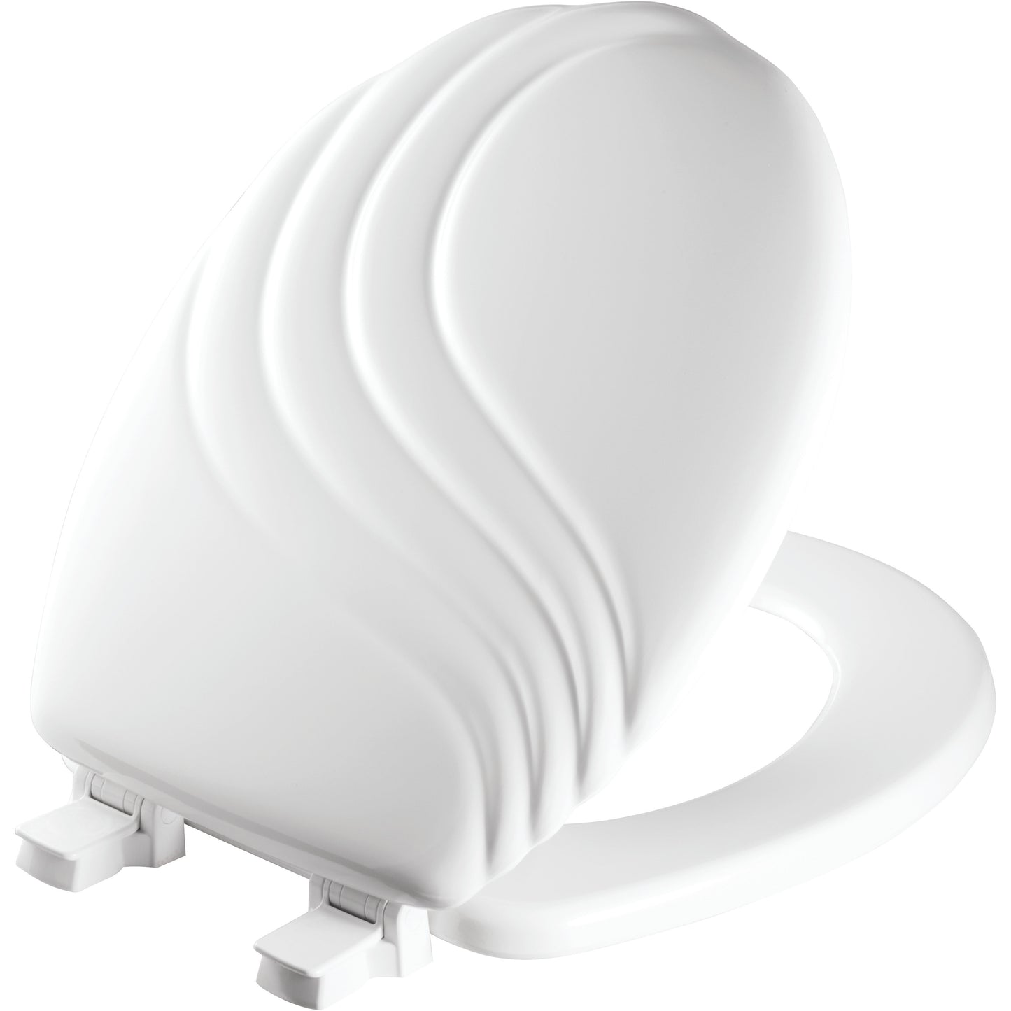 Bemis 27ECA Mayfair by Bemis Swirl™ Round Enameled Wood Swirl Design Toilet Seat in White with Stay·Tite® Seat Fastening System™ and Easy·Clean® - White
