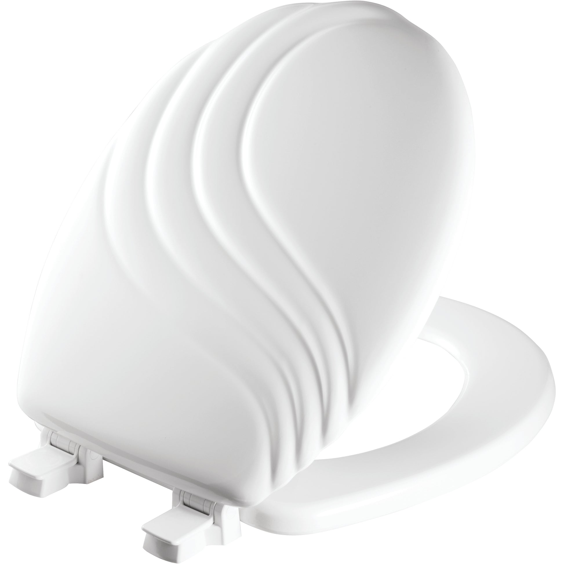 Bemis 27ECA Mayfair by Bemis Swirl™ Round Enameled Wood Swirl Design Toilet Seat in White with Stay·Tite® Seat Fastening System™ and Easy·Clean® - White