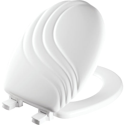 Bemis 27ECA Mayfair by Bemis Swirl™ Round Enameled Wood Swirl Design Toilet Seat in White with Stay·Tite® Seat Fastening System™ and Easy·Clean® - White