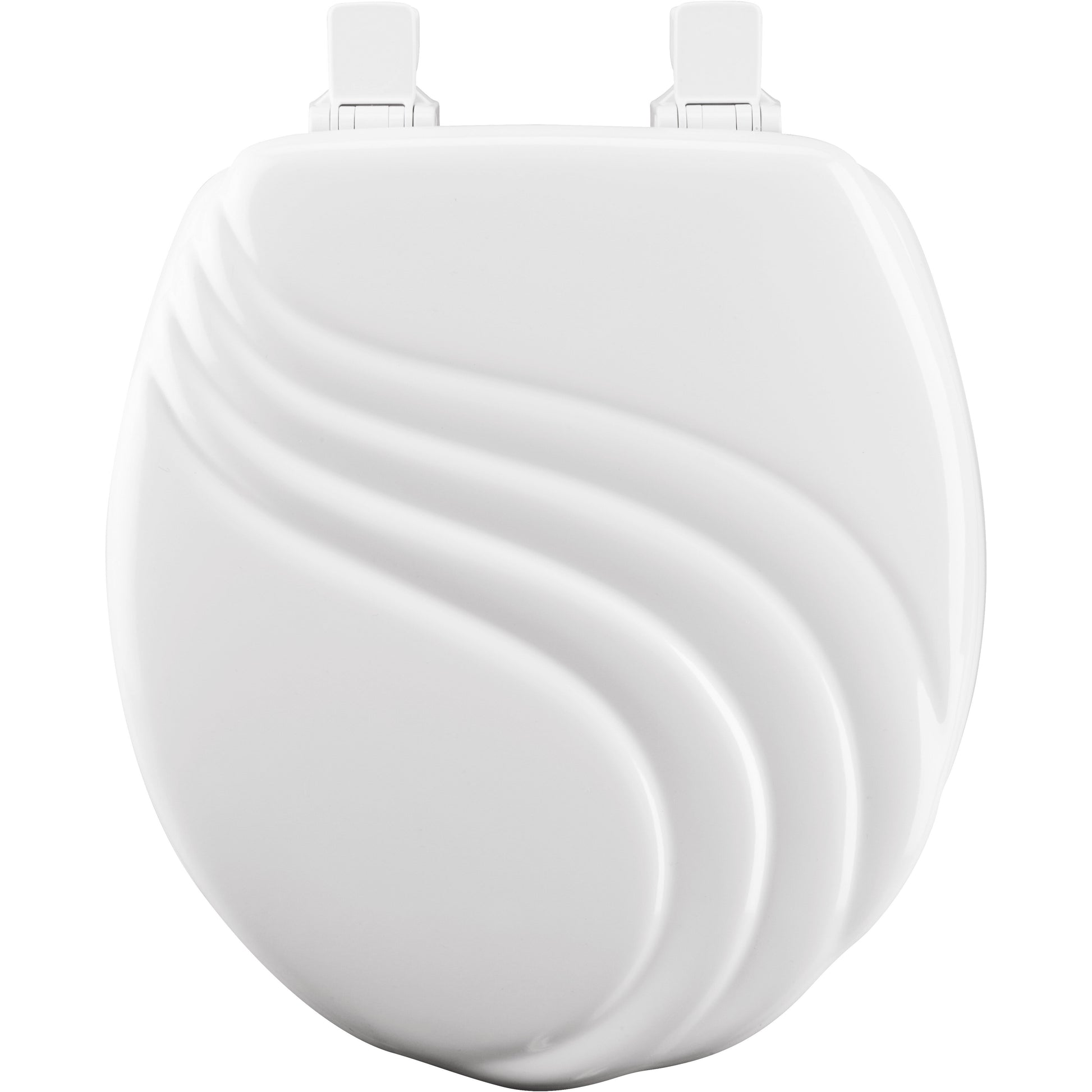 Bemis 27ECA Mayfair by Bemis Swirl™ Round Enameled Wood Swirl Design Toilet Seat in White with Stay·Tite® Seat Fastening System™ and Easy·Clean® - White