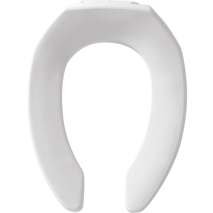 Bemis 295CT Church Elongated Open Front Less Cover Commercial Plastic Toilet Seat with Stay·Tite® Commercial Fastening System™ and Check Hinges - White