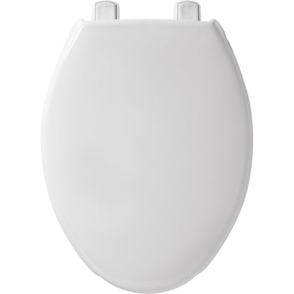 Bemis 2L2150T Elongated Open Front With Cover Medic-Aid® 2" Lift Plastic Toilet Seat in White with Stay·Tite® Commercial Seat Fastening System™ , DuraGuard®, and Super·Grip Bumpers™ - White