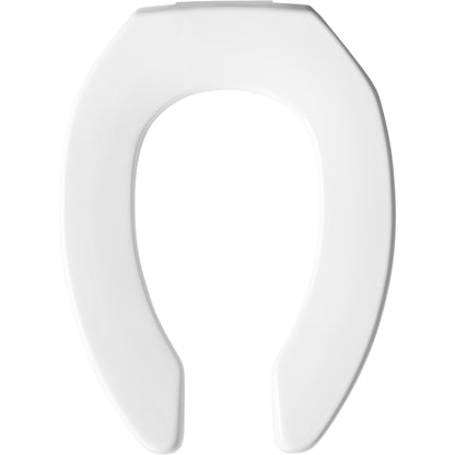 Bemis 2L2155T Elongated Open Front Less Cover Medic-Aid® 2" Lift Plastic Toilet Seat in White with Stay·Tite® Commercial Seat Fastening System™, DuraGuard® and Super·Grip® Bumpers - White