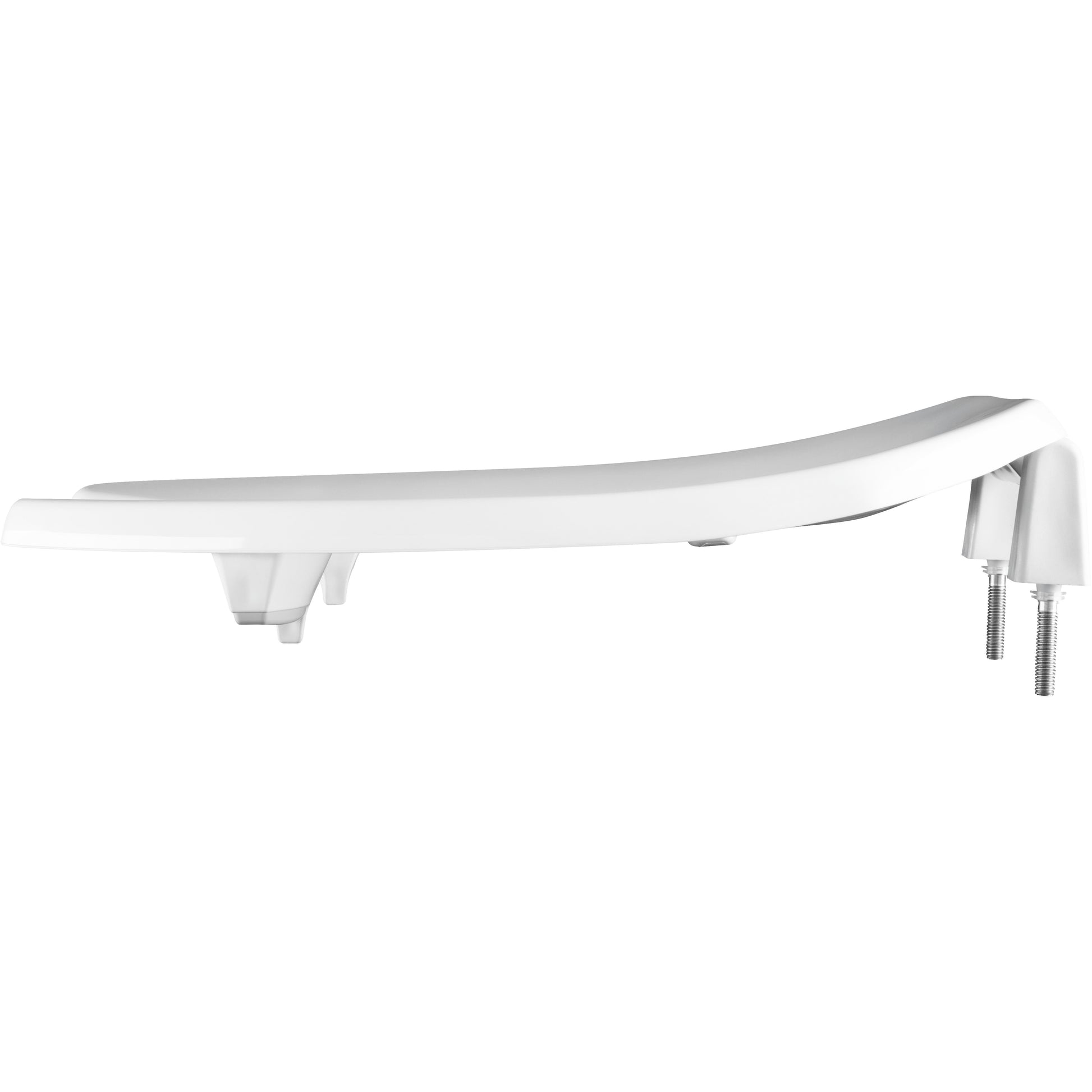 Bemis 2L2155T Elongated Open Front Less Cover Medic-Aid® 2" Lift Plastic Toilet Seat in White with Stay·Tite® Commercial Seat Fastening System™, DuraGuard® and Super·Grip® Bumpers - White
