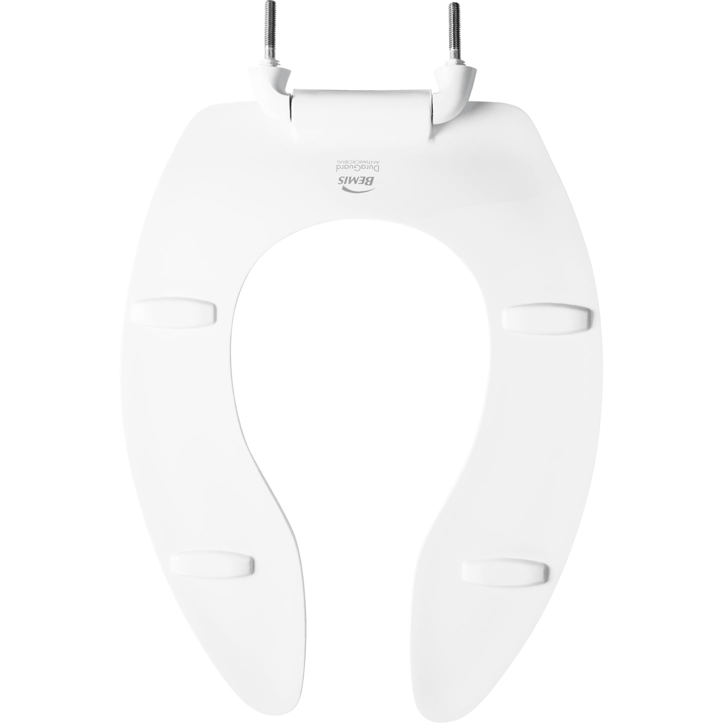 Bemis 3155SSCT Elongated Plastic Toilet Seat Featuring Stay·Tite® Commercial Fastening System™, DuraGuard® and Self-Sustianing Check Hinges - White