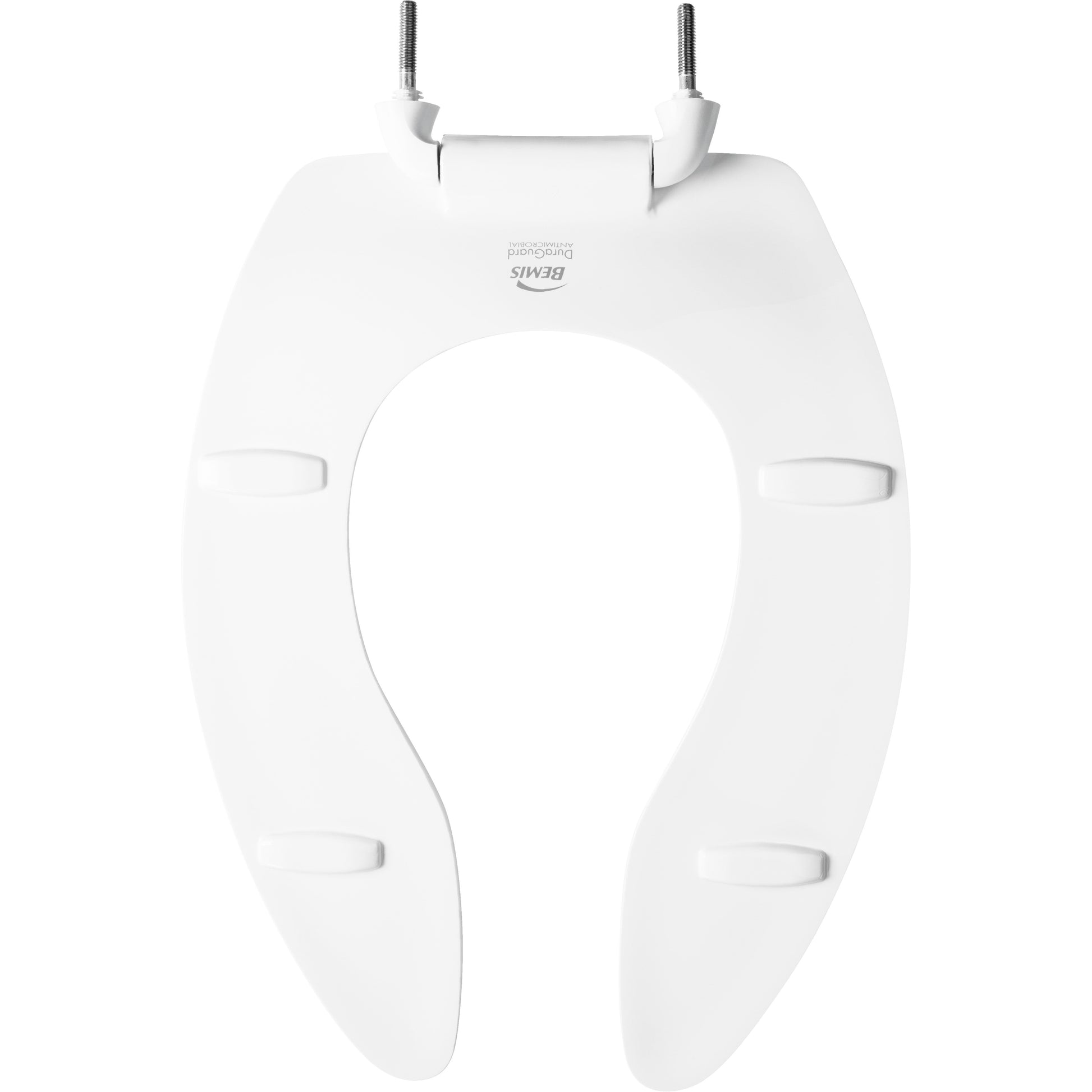 Bemis 3155SSCT Elongated Plastic Toilet Seat Featuring Stay·Tite® Commercial Fastening System™, DuraGuard® and Self-Sustianing Check Hinges - White
