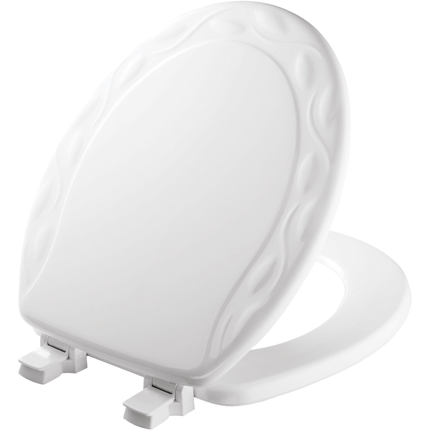 Bemis 34ECA Mayfair by Bemis Ivy™ Round Enameled Wood Ivy Design Toilet Seat in White with Stay·Tite® Seat Fastening System™ and Easy·Clean® - White