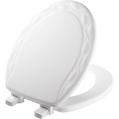 Bemis 34ECA Mayfair by Bemis Ivy™ Round Enameled Wood Ivy Design Toilet Seat in White with Stay·Tite® Seat Fastening System™ and Easy·Clean® - White