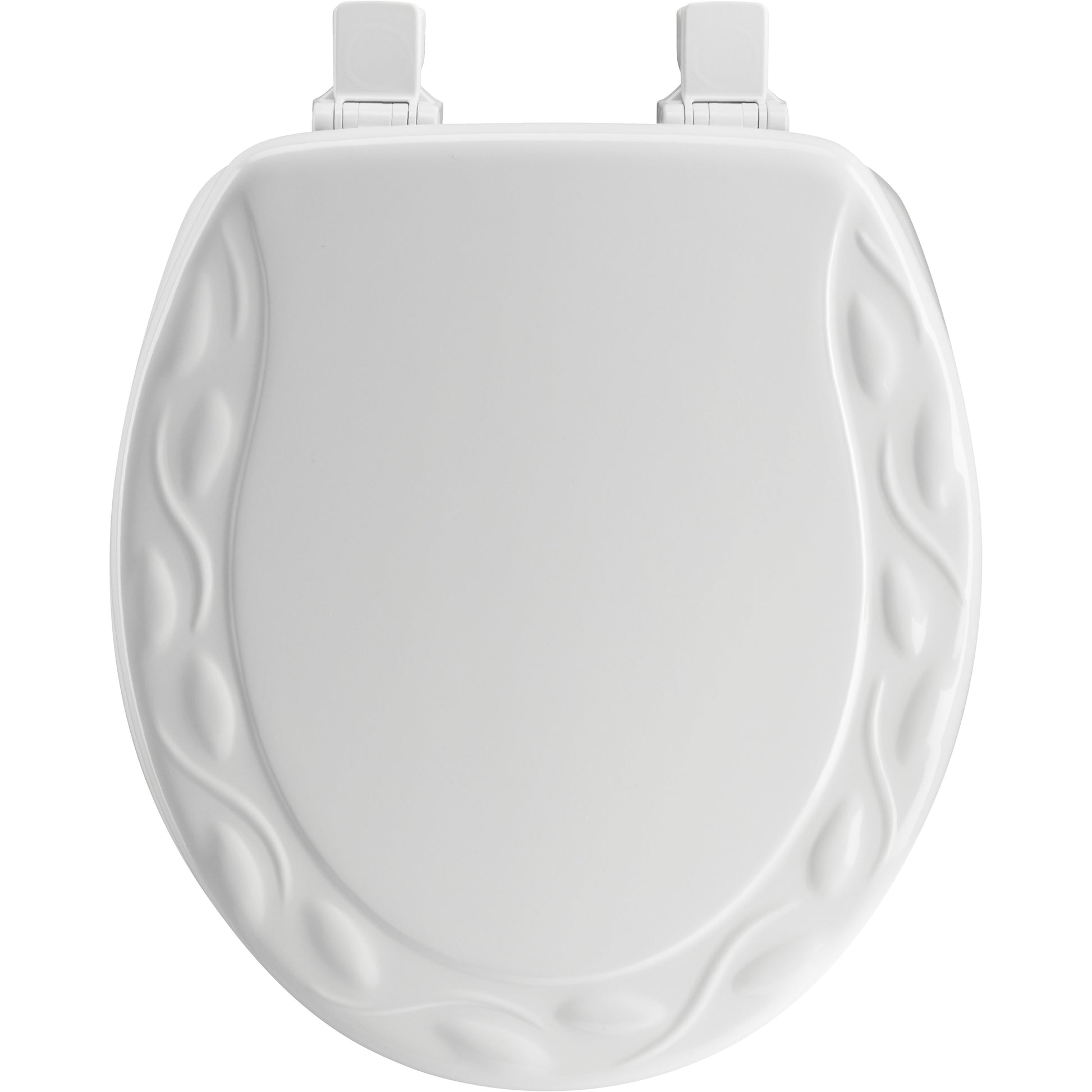 Bemis 34ECA Mayfair by Bemis Ivy™ Round Enameled Wood Ivy Design Toilet Seat in White with Stay·Tite® Seat Fastening System™ and Easy·Clean® - White