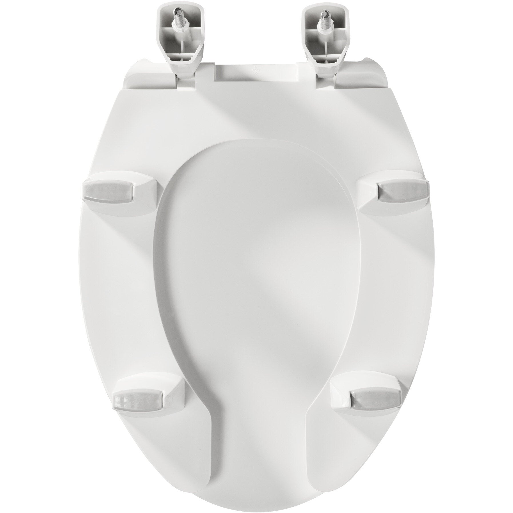 Bemis 3L2150T Elongated Open Front With Cover Medic-Aid® Plastic Toilet Seat in White Featuring Stay·Tite® Commercial Seat Fastening System™, DuraGuard®, Super·Grip® Bumpers and 3-inch Lifts - White