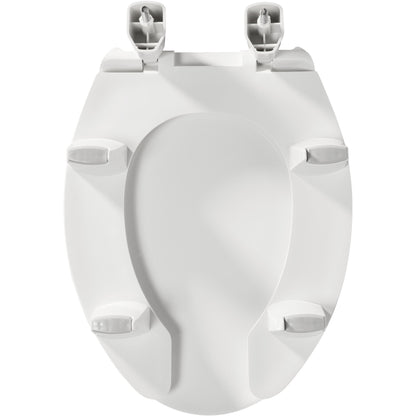 Bemis 3L2150T Elongated Open Front With Cover Medic-Aid® Plastic Toilet Seat in White Featuring Stay·Tite® Commercial Seat Fastening System™, DuraGuard®, Super·Grip® Bumpers and 3-inch Lifts - White