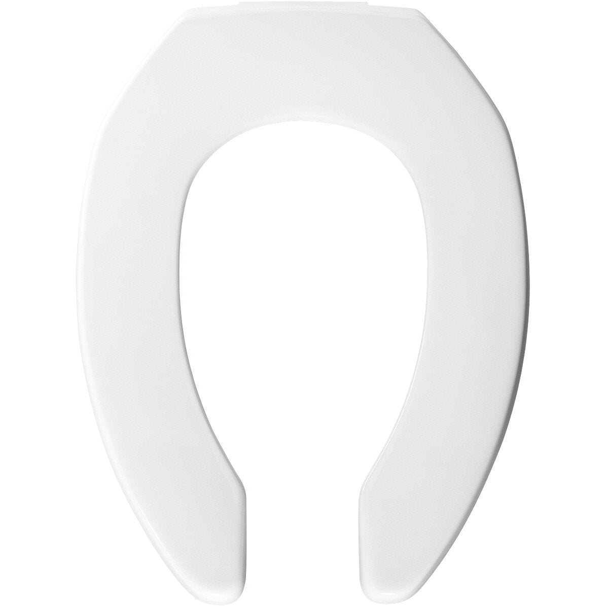 Bemis 3L2155T Elongated Open Front Less Cover Medic-Aid® 3" Lift Plastic Toilet Seat in White with Stay·Tite® Commercial Fastening System™, DuraGuard®, and Super·Grip® Bumpers - White