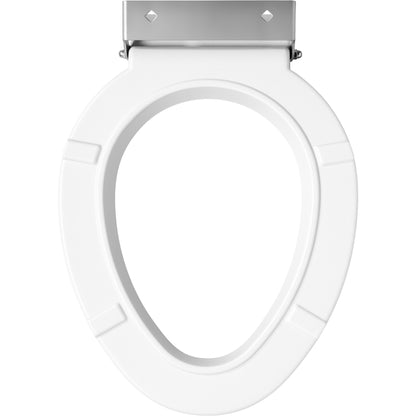 Bemis 4LET Elongated Plastic Closed Front Less Cover with Stay·Tite® Commercial Fastening System™ - White