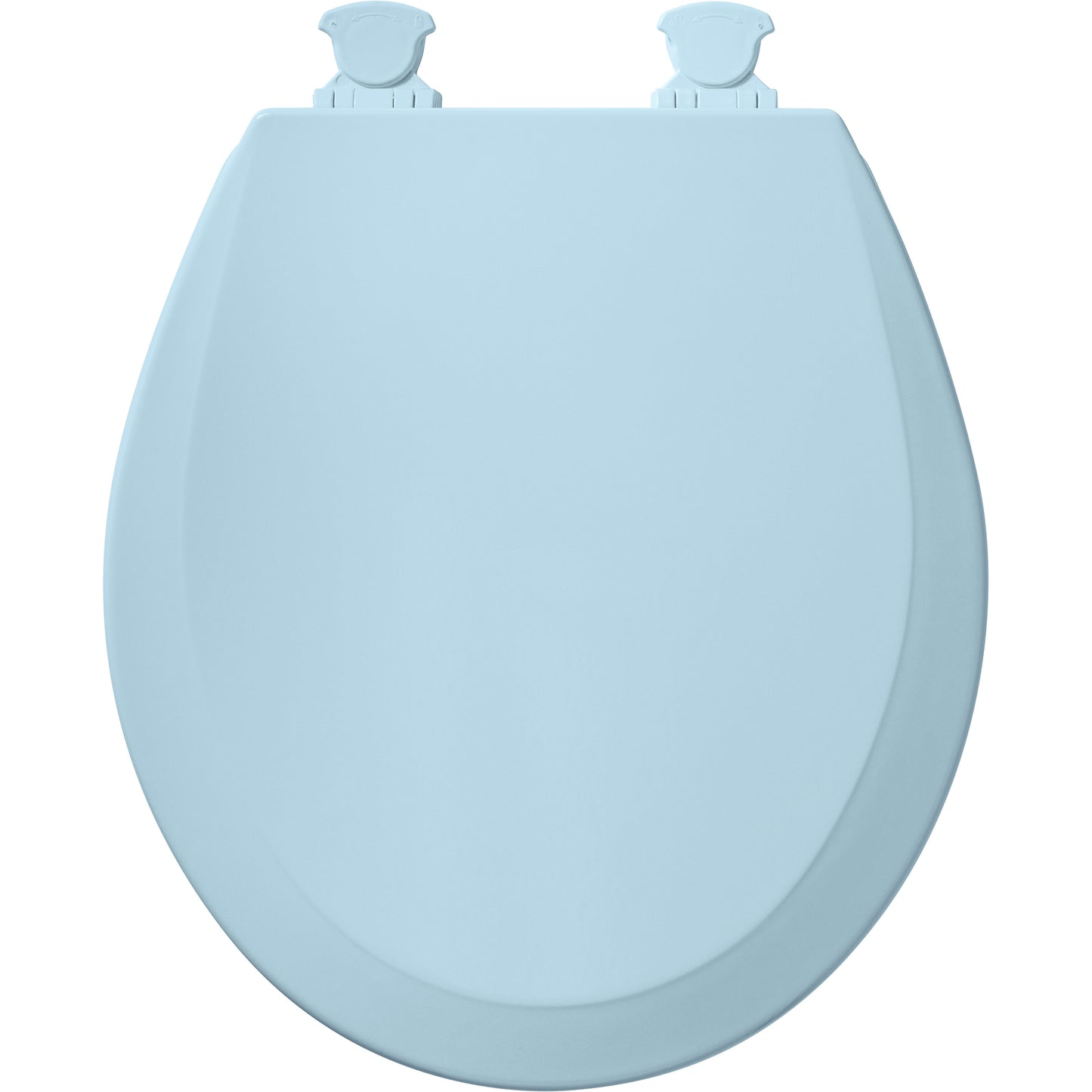 Bemis 500EC Round Enameled Wood Closed Front with Cover Featuring Easy·Clean® Hinges - Dresden Blue