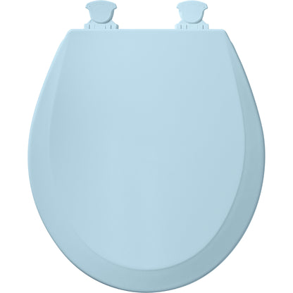 Bemis 500EC Round Enameled Wood Closed Front with Cover Featuring Easy·Clean® Hinges - Dresden Blue