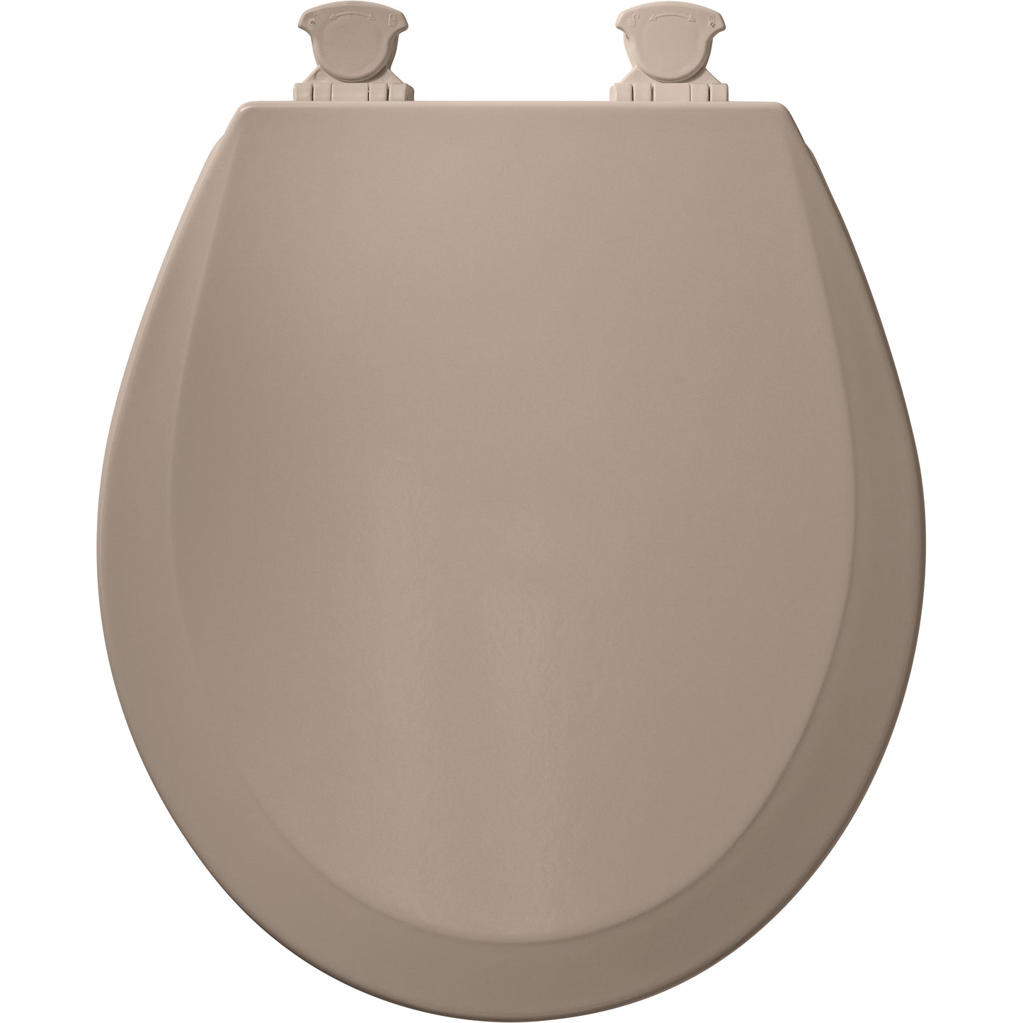 Bemis 500EC Round Enameled Wood Closed Front with Cover Featuring Easy·Clean® Hinges - Fawn Beige