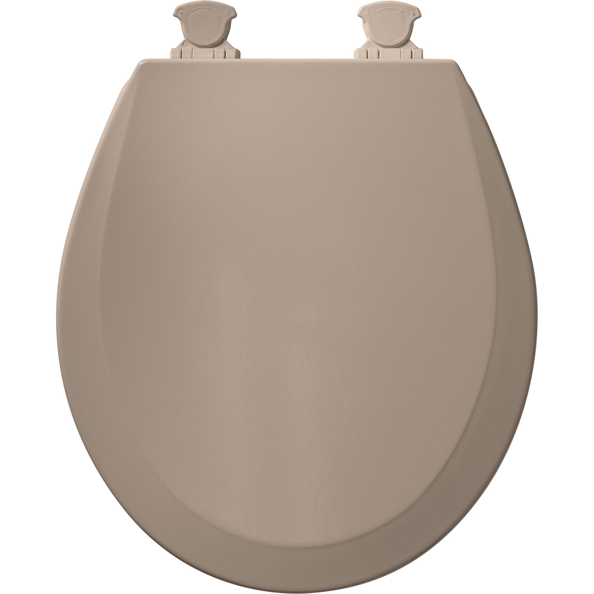 Bemis 500EC Round Enameled Wood Closed Front with Cover Featuring Easy·Clean® Hinges - Fawn Beige