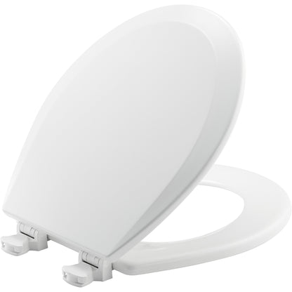 Bemis 500EC Round Enameled Wood Closed Front with Cover Featuring Easy·Clean® Hinges - White