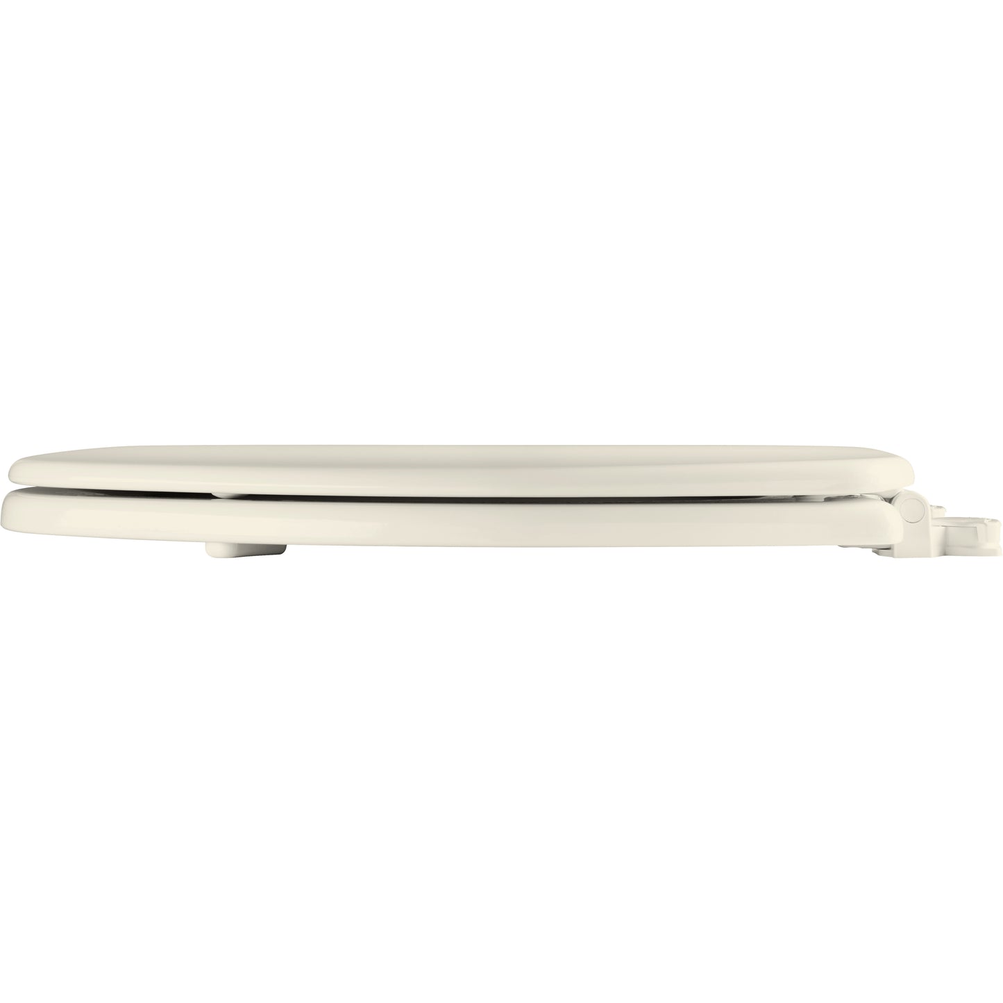 Bemis 585EC Church Elongated Enameled Wood Toilet Seat with Easy·Clean® Hinges - Biscuit
