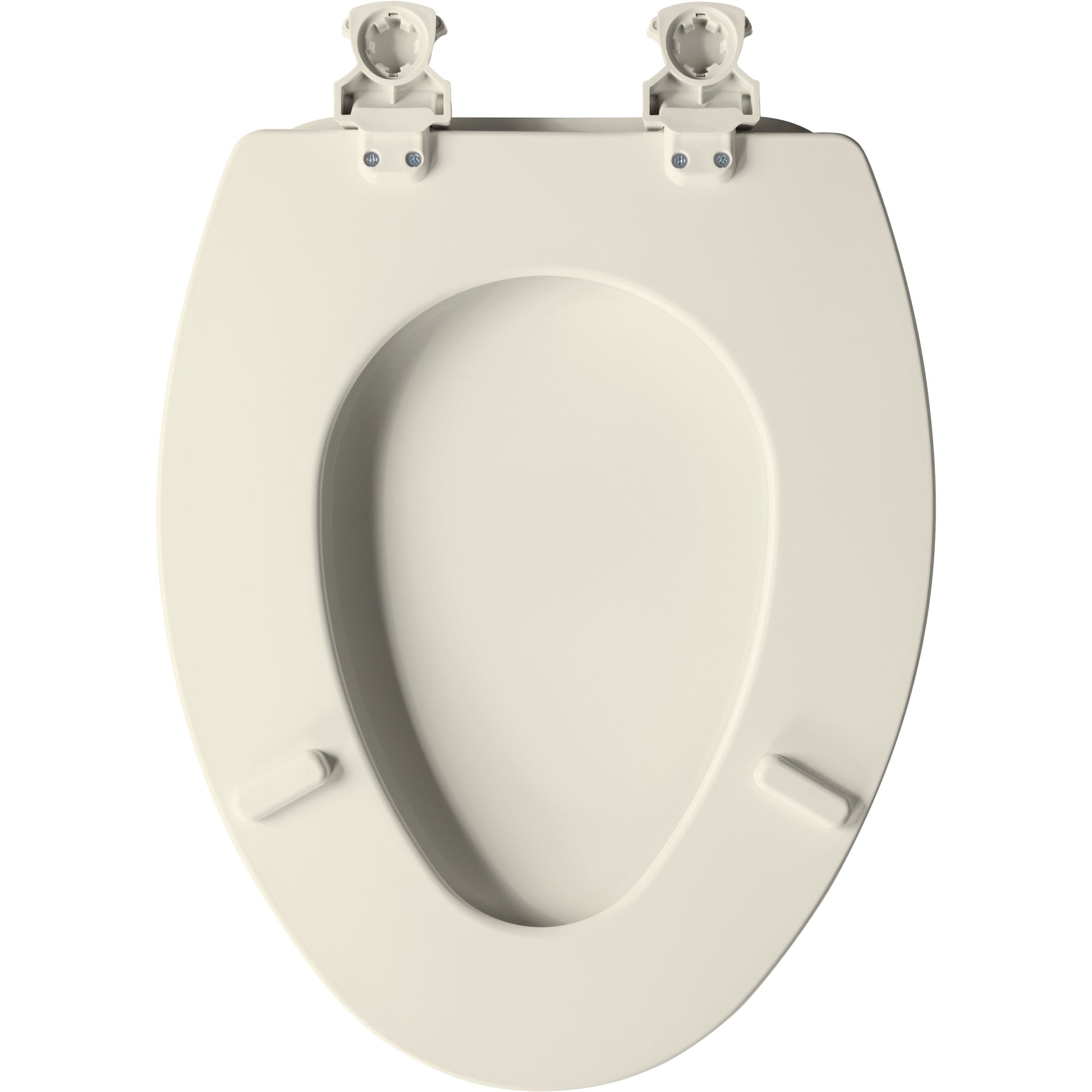 Bemis 585EC Church Elongated Enameled Wood Toilet Seat with Easy·Clean® Hinges - Biscuit