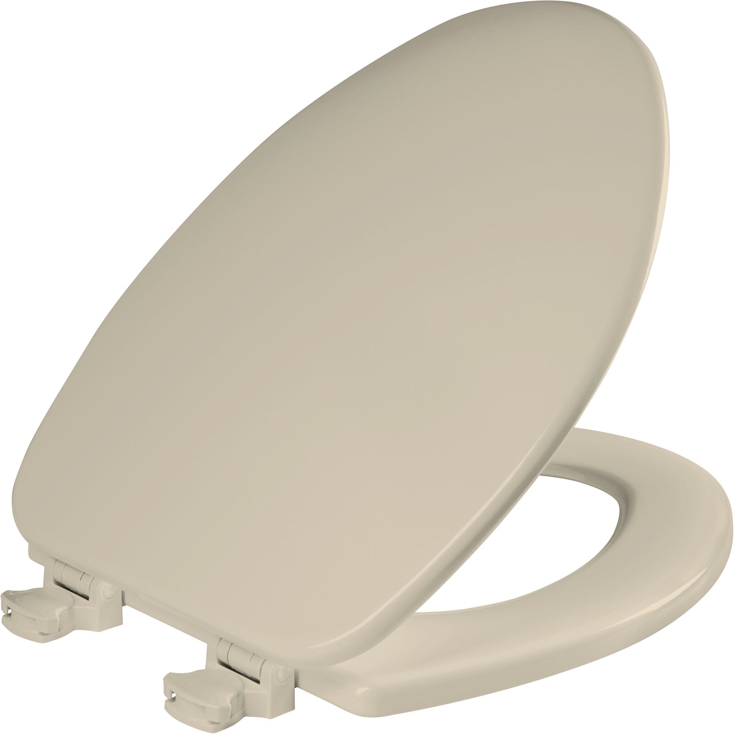 Bemis 585EC Church Elongated Enameled Wood Toilet Seat with Easy·Clean® Hinges - Bone