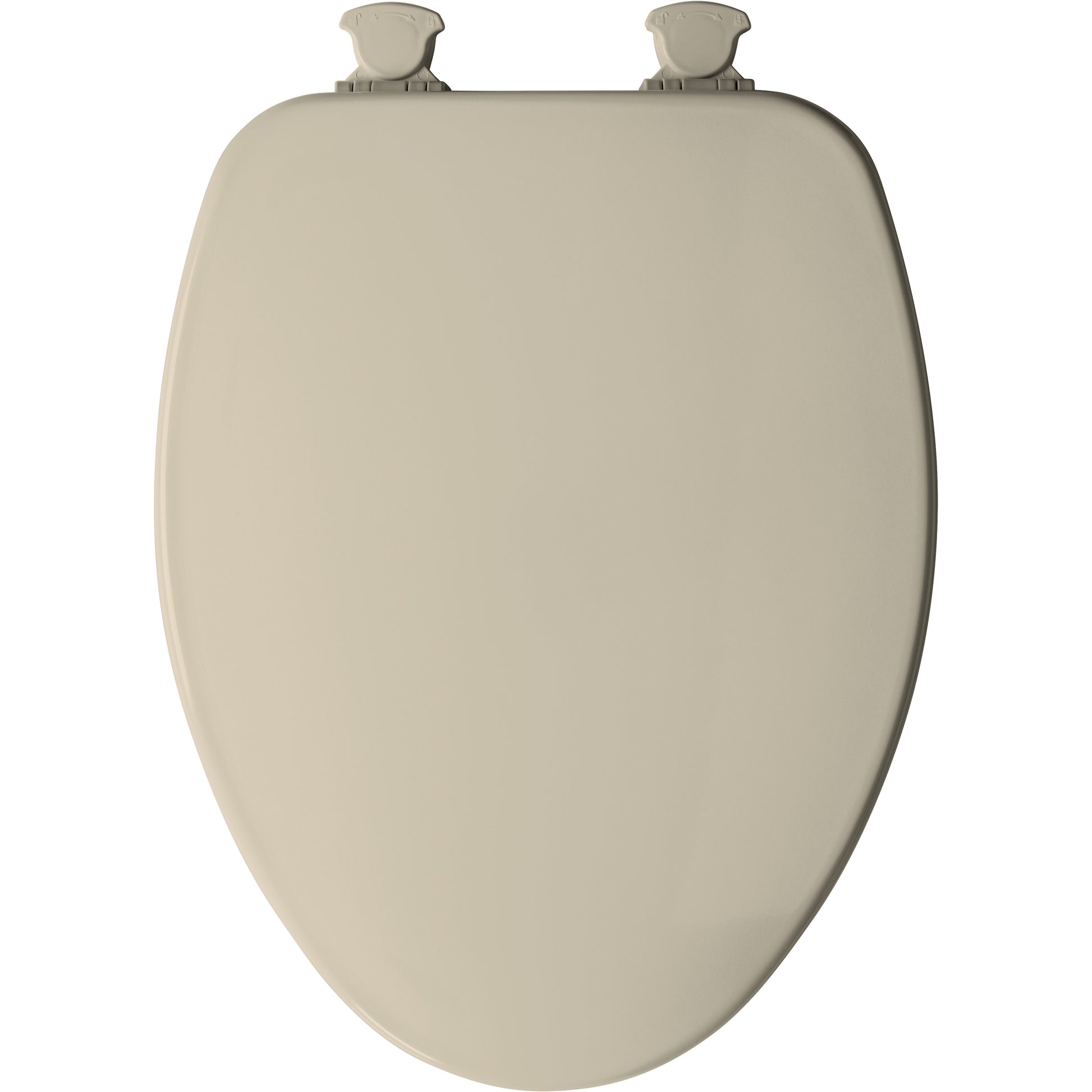 Bemis 585EC Church Elongated Enameled Wood Toilet Seat with Easy·Clean® Hinges - Bone
