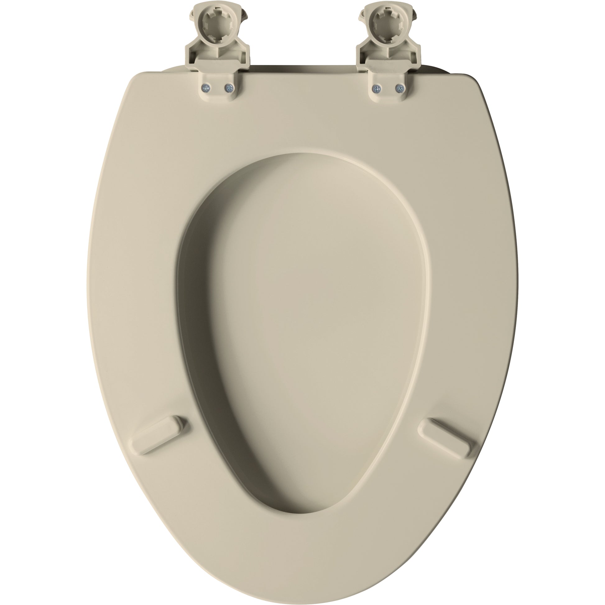 Bemis 585EC Church Elongated Enameled Wood Toilet Seat with Easy·Clean® Hinges - Bone