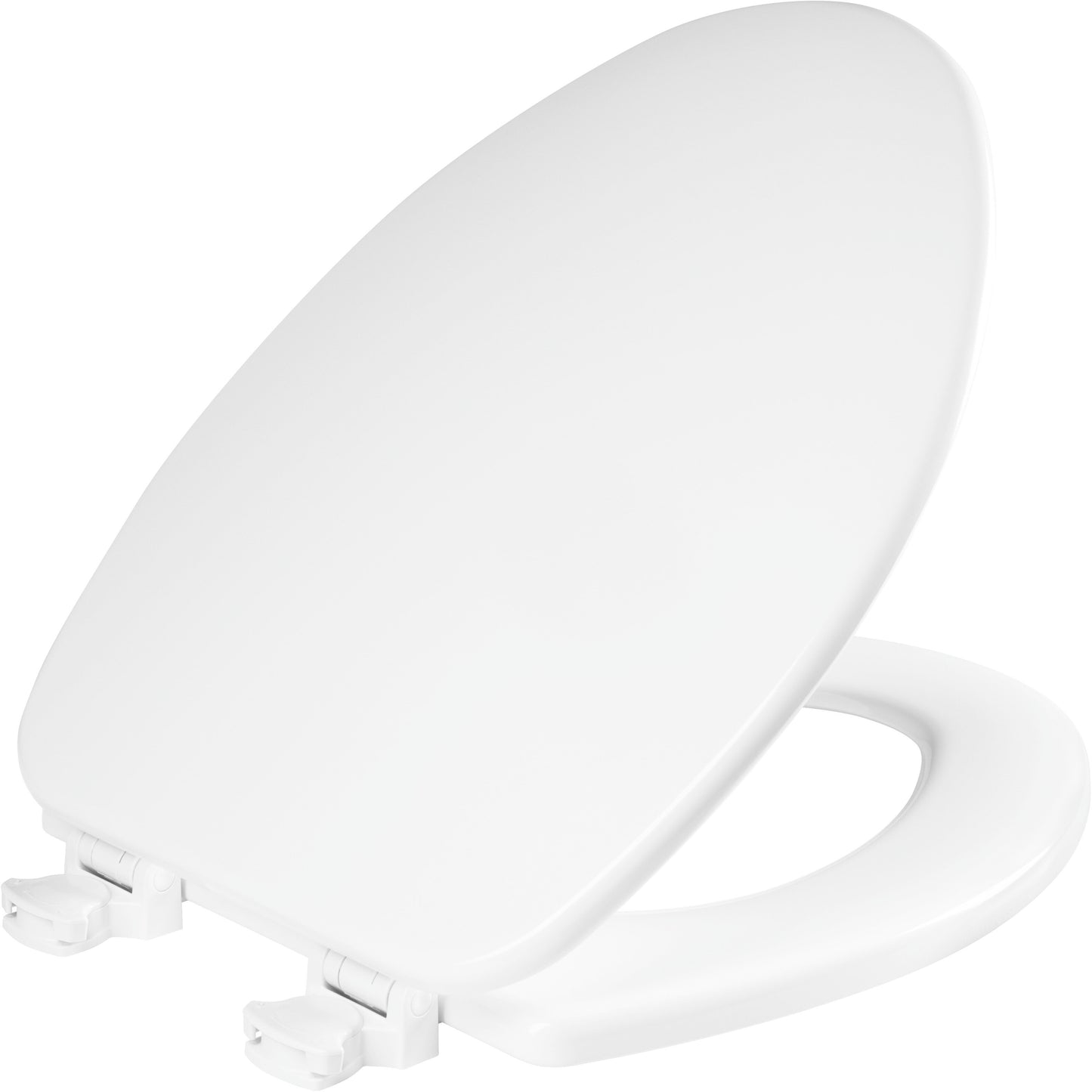 Bemis 585EC Church Elongated Enameled Wood Toilet Seat with Easy·Clean® Hinges - White