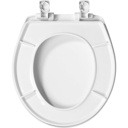 Bemis 730SLEC Round Plastic Toilet Seat in White Featuring Easy·Clean® and Whisper·Close® - White