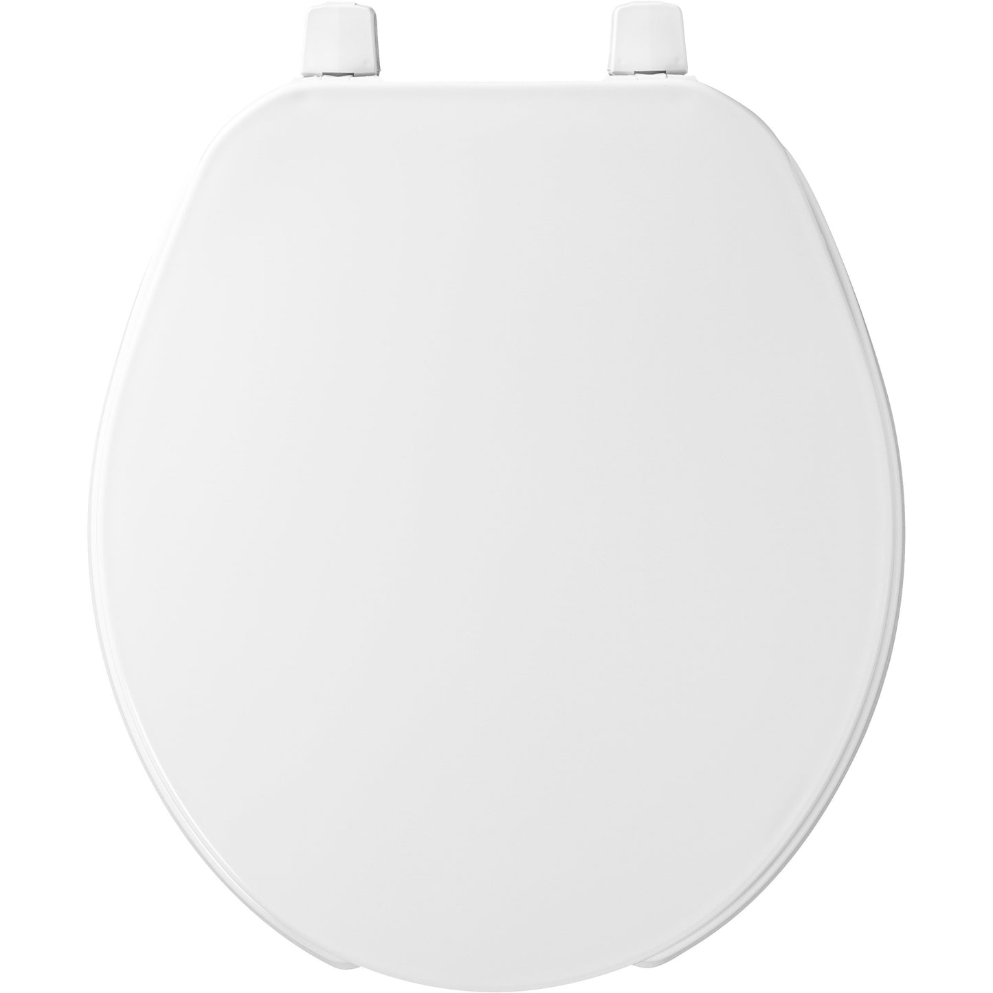 Bemis 75 Round Plastic Open Front with Cover Toilet Seat with Top·Tite® Hinges - White