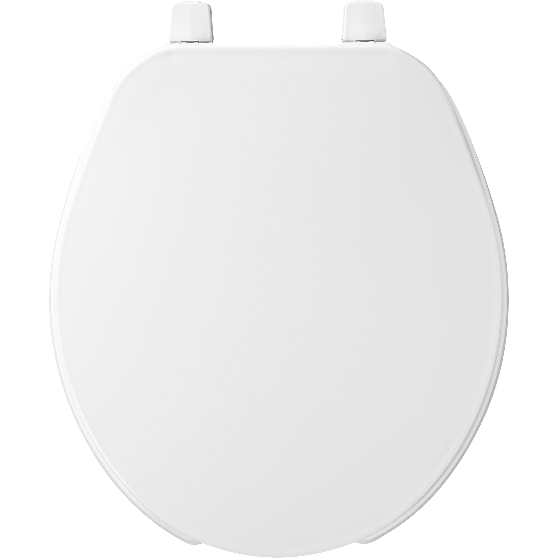 Bemis 75 Round Plastic Open Front with Cover Toilet Seat with Top·Tite® Hinges - White