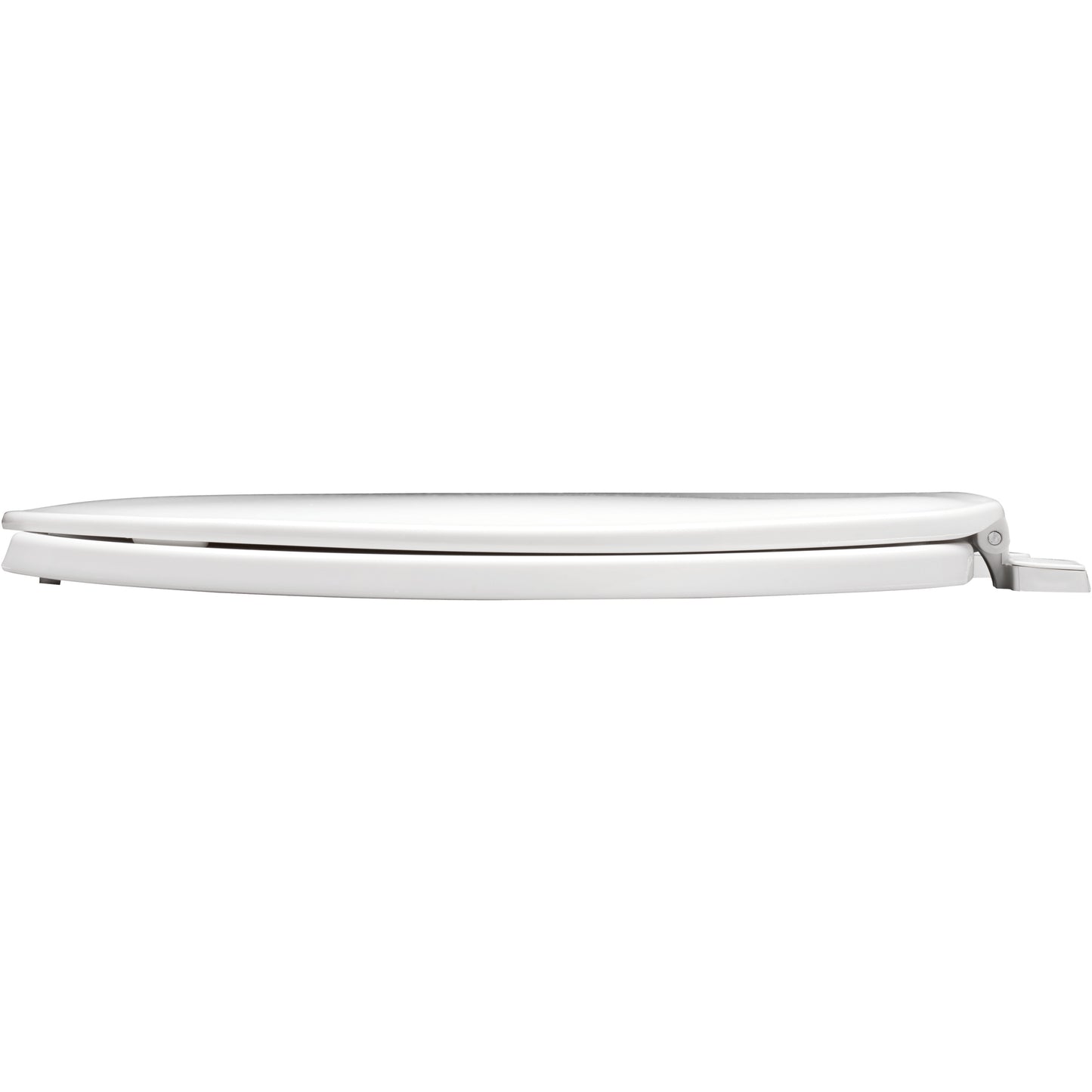 Bemis 75 Round Plastic Open Front with Cover Toilet Seat with Top·Tite® Hinges - White