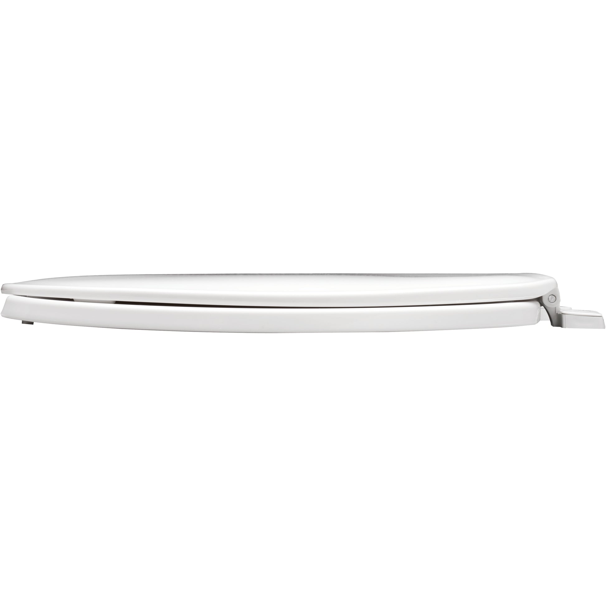 Bemis 75 Round Plastic Open Front with Cover Toilet Seat with Top·Tite® Hinges - White