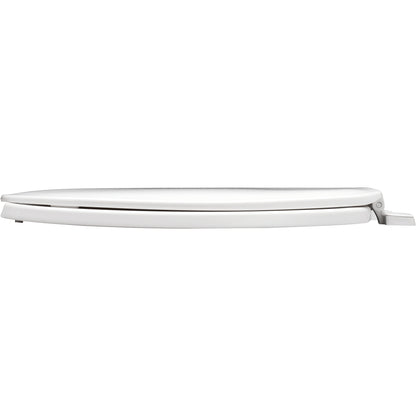 Bemis 75 Round Plastic Open Front with Cover Toilet Seat with Top·Tite® Hinges - White