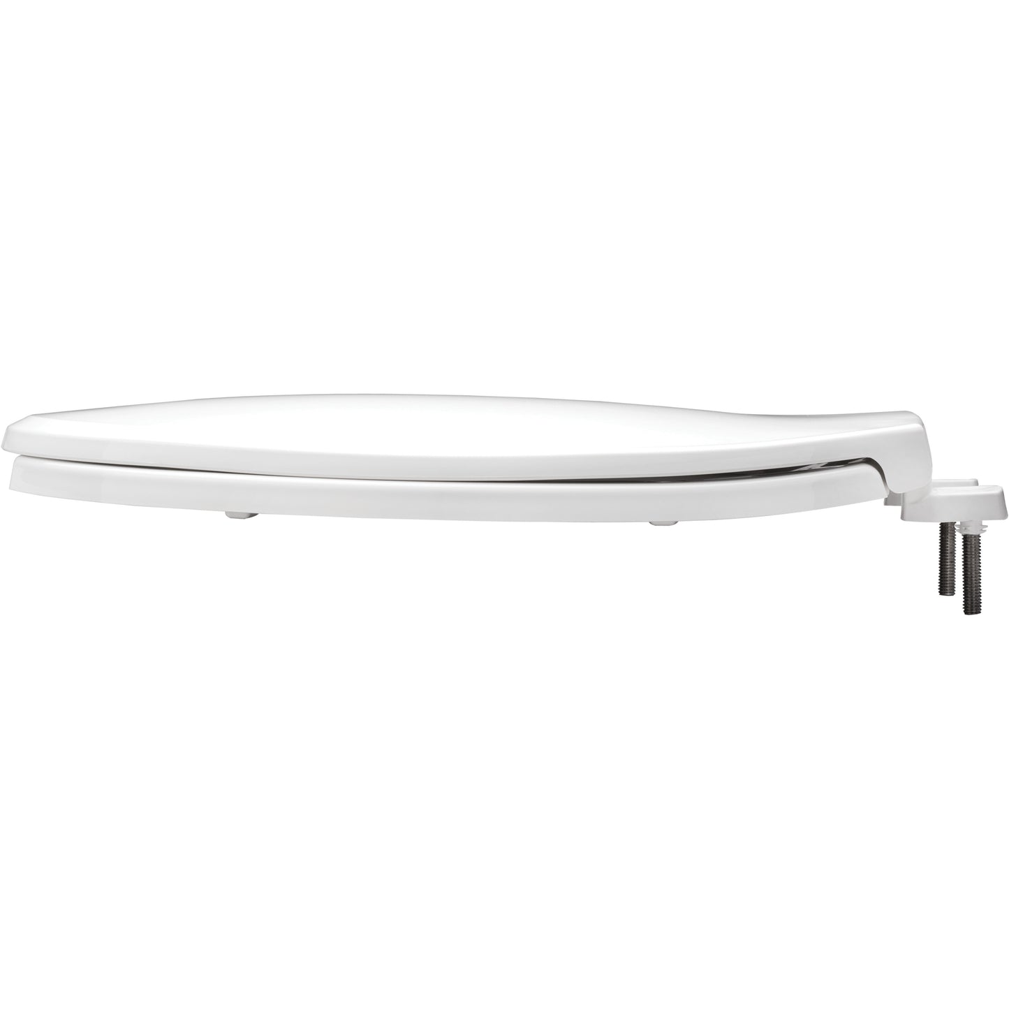 Bemis 7650TDG Elongated Open Front With Cover Hospitality Plastic Toilet Seat in White with Stay·Tite® Commercial Fastening System™ and DuraGuard® - White