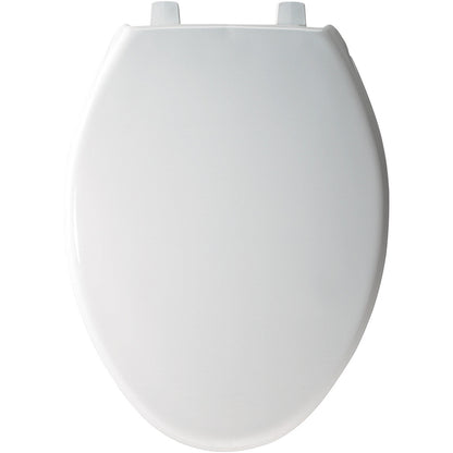Bemis 7850TDG Elongated Open Front With Cover Hospitality Plastic Toilet Seat in White with Stay·Tite® Commercial Fastening System™ and DuraGuard® - White