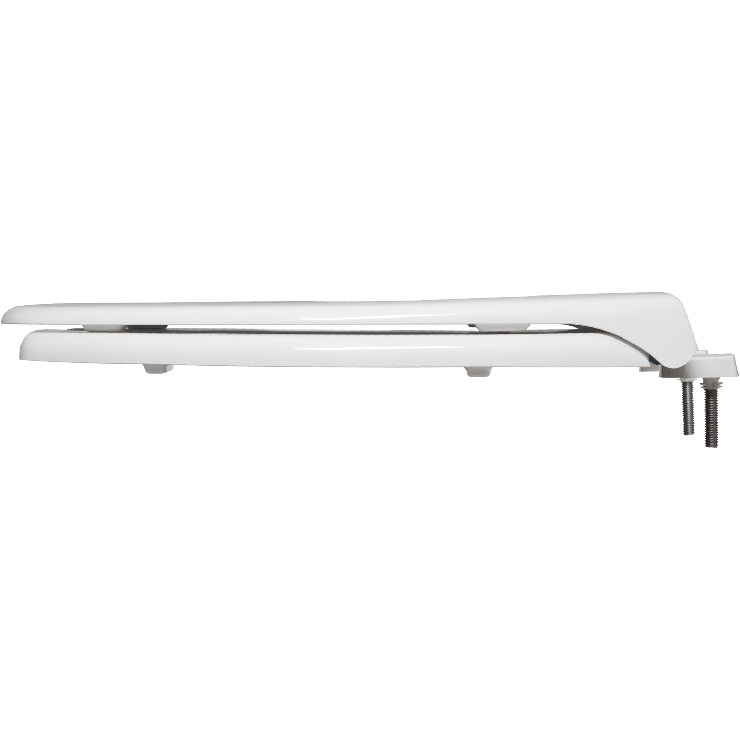 Bemis 7850TDG Elongated Open Front With Cover Hospitality Plastic Toilet Seat in White with Stay·Tite® Commercial Fastening System™ and DuraGuard® - White