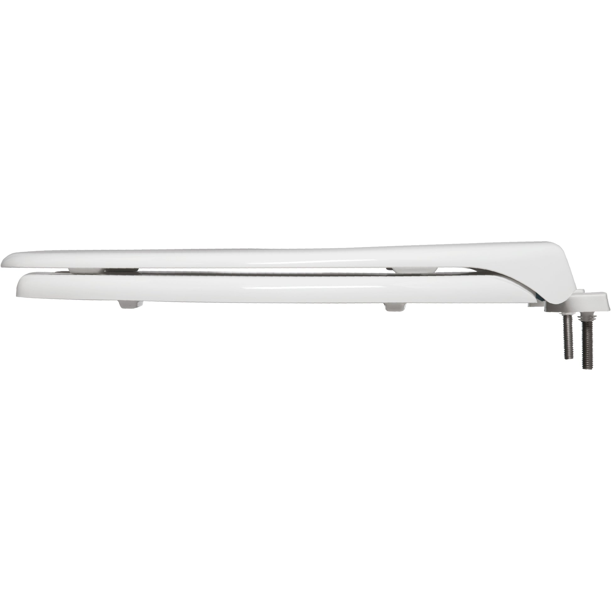 Bemis 7850TDG Elongated Open Front With Cover Hospitality Plastic Toilet Seat in White with Stay·Tite® Commercial Fastening System™ and DuraGuard® - White