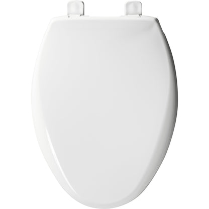 Bemis 7900TDGSL Elongated Hospitality Commercial Plastic Closed Front with Cover Toilet Seat in White Featuring Stay·Tite® Commercial Fastening System™, Whisper·Close®, Super·Grip® Bumpers, and DuraGuard® - White